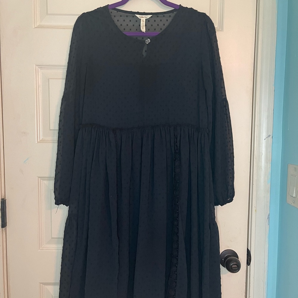 Matilda Jane Black Eyelet Black Dress Medium